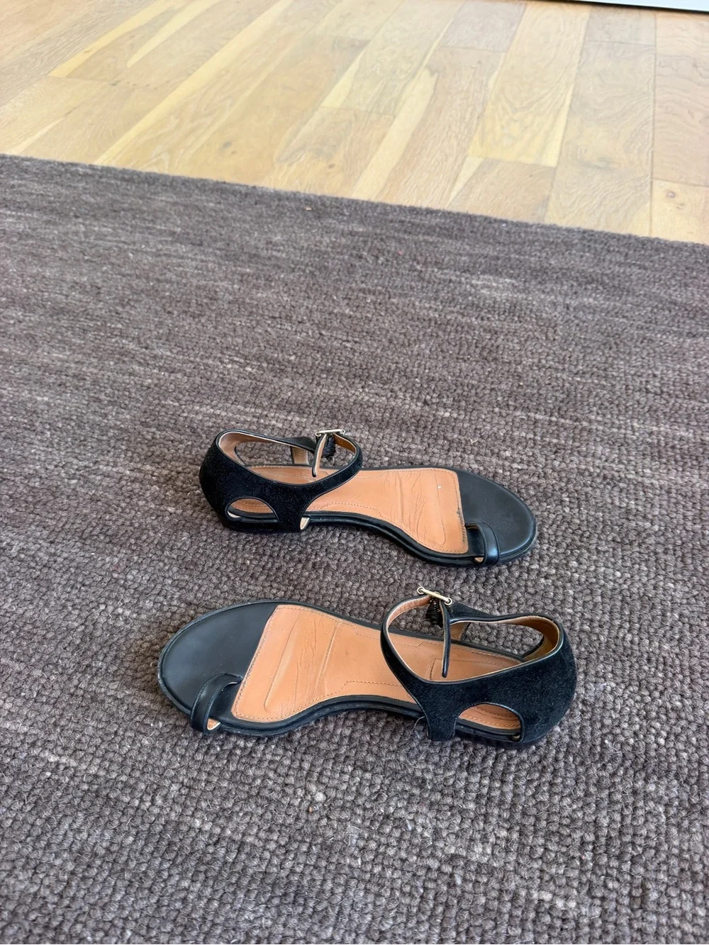Givenchy Black Leather Open-Toe Ankle Strap Sandals - Picture 5 of 5